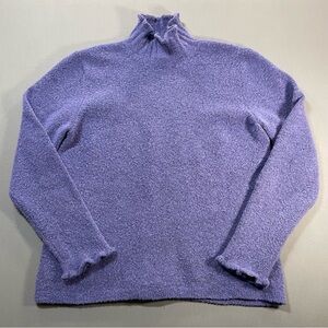 Sigrid Olsen Sport Boucle Ruffle Neck/Cuff Mockneck Sweater - Womens Petite Med